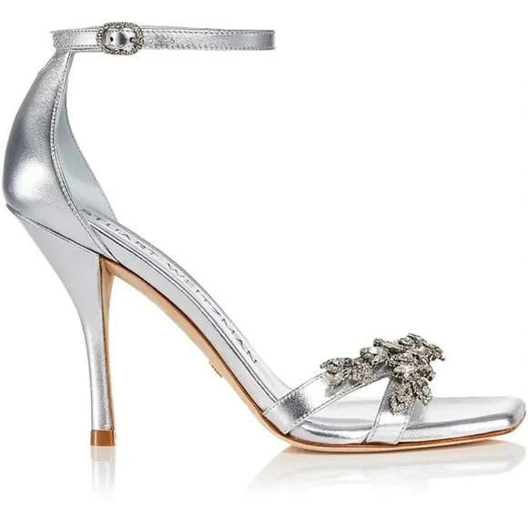 Stuart Weitzman Women's Nudist Vow Crystal Heel Sandals Size - Picture 3 of 11